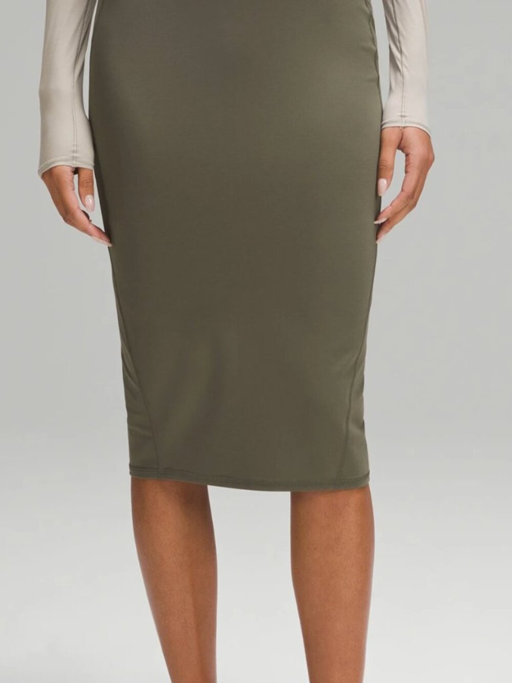 **Lululemon Olive Green High Rise Long Midi Maxi Athletic Skirt Size 6**